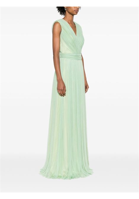 Abito Leila con tulle in verde di RHEA COSTA - donna RHEA COSTA | 23239DPSTCCH